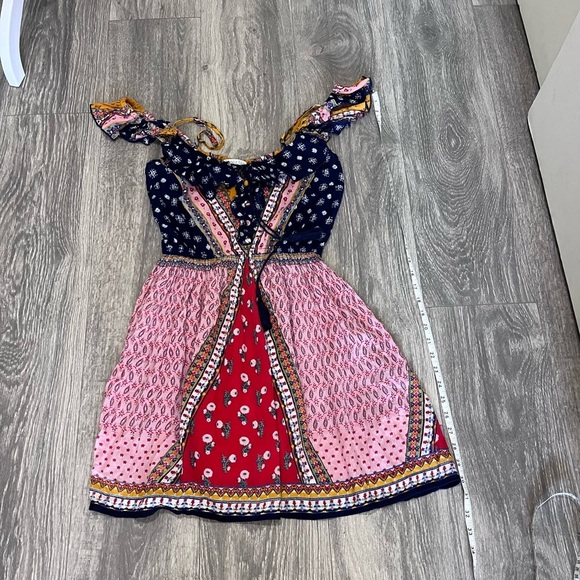 Boho Patchwork Mini Dress XS/S — Patriots of Peace - Picture 2 of 7